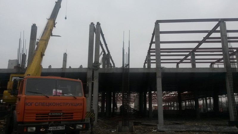 МОНТАЖ МЕТАЛЛОКОНСТРУКЦИЙ НА ОБЪЕКТЕ " ГИПЕРМАРКЕТ "МАГНИТ"